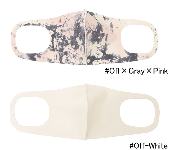 あそ美心 ONLINE STORE / 抗ウイルスマスク マーブル #Off×Gray×Pink＆Off-White